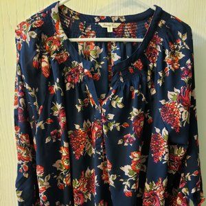 Krazy Kat Blue Floral Blouse